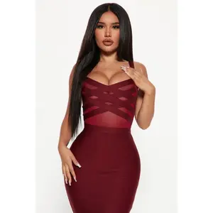 Cassidy Bandage Midi Dress - Burgundy