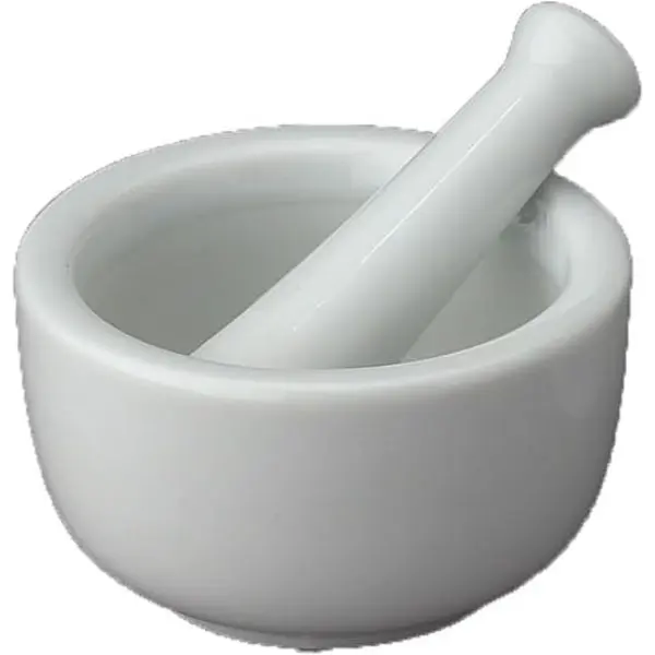 Mortar and Pestle for Grinding Spices and Herbs and Crushing Pills,  Fine-White Porcelain