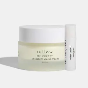 Unscented Cloud Cream & Lip Balm Duo - Pure Hydrating Formula for Sensitive Skin with Jojoba Seed Oil & Lavender Flower