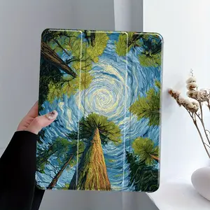 Swirl Sky Tablet Cover, Forest Aesthetic Protector, Smart Sleep/Wake Function, Anti-Scratch & Drop Proof, Transparent Hard Shell, Fits 7.9/8.3/10.2/10.5 Inch, Shockproof Protection for Work, Cool Gift