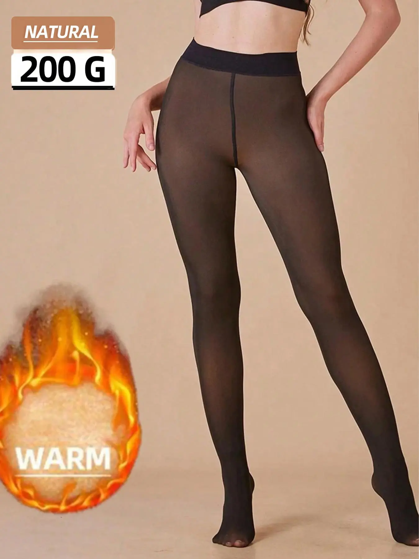 Women's Plain High-Waisted Tight-Fitting Warm Leggings, Thermal Legging Pants, Winter Modest Style Elastic Waist Pants, Comfortable Thicken Fabric, Tight Fitted Clothing
