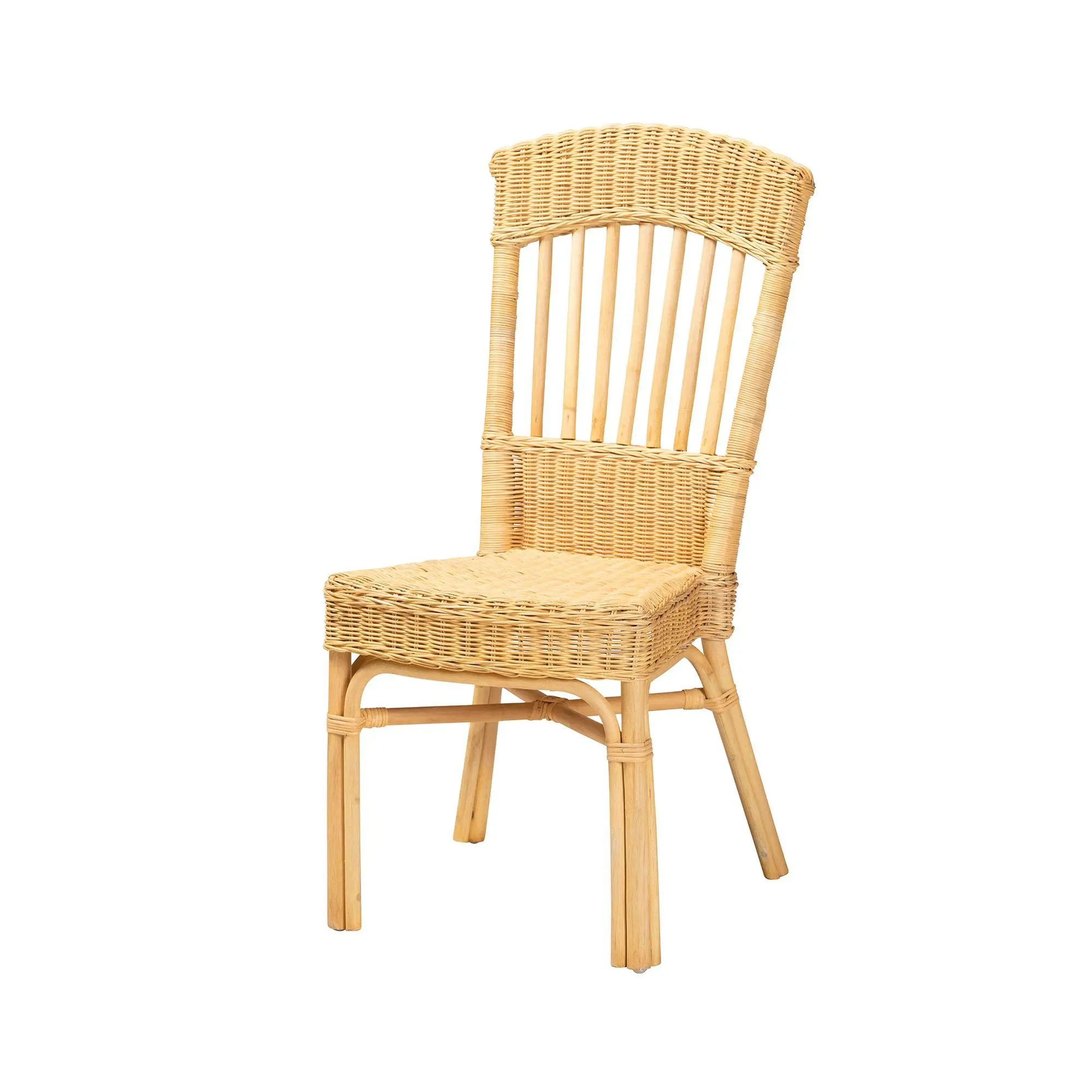 Baxton Studio Barito Natural Brown Rattan Dinin g Chair