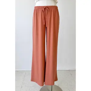 Wide Leg Ribbed Pants