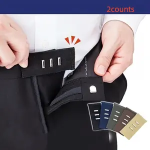 Adjustable Waistband Extender Buttons, Detachable Elastic Band, Suit Pants Extension Clips, Fit, Suitable for Daily Wear, Travel, Set of 2 Pieces