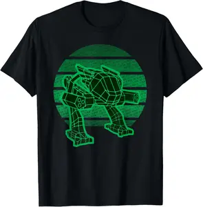 100%cotton Mech Shirt Battle Robot Combat Mecha Walker Retro Gamer T-Shirt