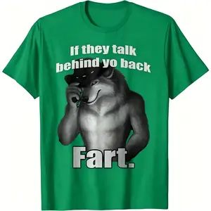 Women's Funny Graphic Tee with "If They Talk Behind Your Back" Slogan, Casual Streetwear Soft Cotton Short Sleeve Round Neck Top