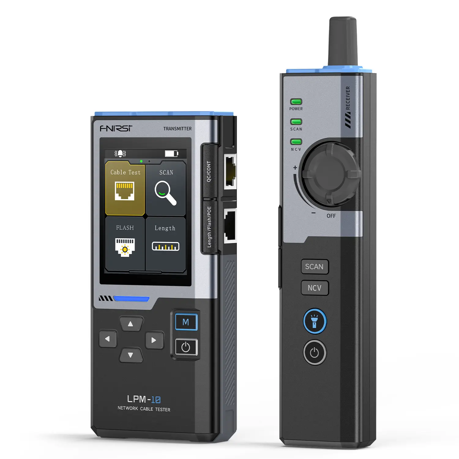 FNIRSI LPM-10A Smart Multifunction Cable Tracker & Voltage Tester, 2.4 Inch Color Screen, Cable Tracing Length, RJ45 Crimp Check Supports Solid Links, PoE NCV Detection, Port Flashing, Type-C Fast Charge, 1500mAh Battery, 10h Continuous Run/Work Time