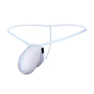 Men's Thong Underwear Men's Thin Strap Panties T-shaped Sexy Low Waist Breathable Boxer Briefs White