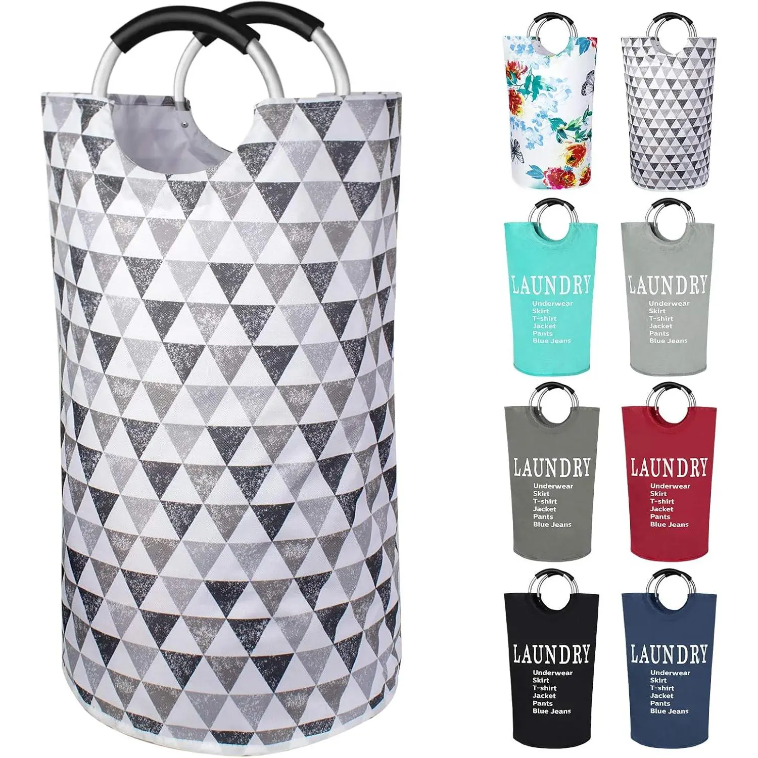 Large Laundry Basket 82L Collapsible Oxford Fabric Laundry Hamper Foldable Clothes Laundry Bag with Handles  Washing Bin Portable Dirty Clothes Basket for College Dorm, Family