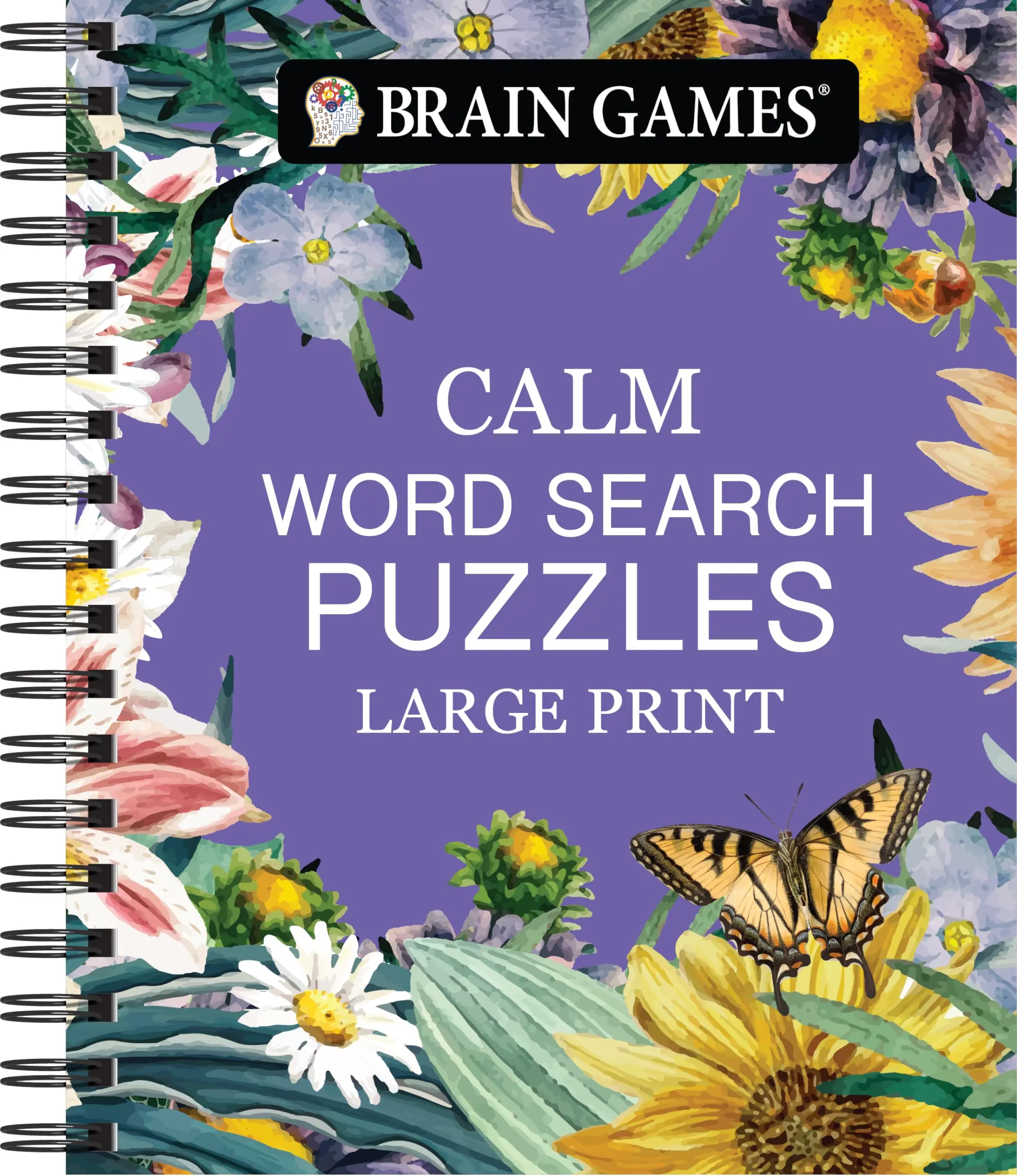 Brain Games - Calm: Word Search - Large Print -- Publications International Ltd - Spiral