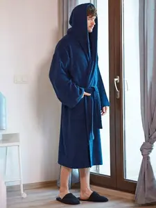 Classic Cotton Terry Hooded Bathrobe for Men, Perfect for After Shower - Menswear, Gowns