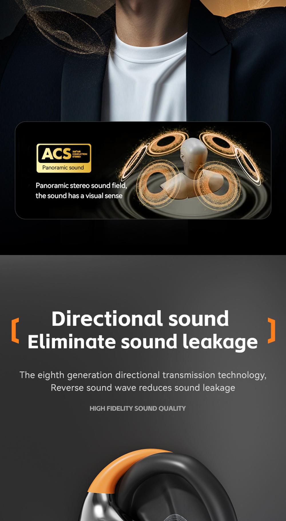 KEAI M113 Bluetooth Wireless 5.4 Earbuds, 2-in-1 OWS Rotatable Bluetooth Earbuds with USB C Charging Case, Suitable for Office, Travel, Sports, Learning