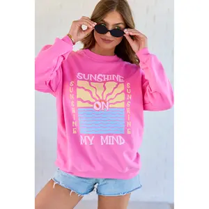 Sunshine On My Mind Pink Graphic Sweatshirt
