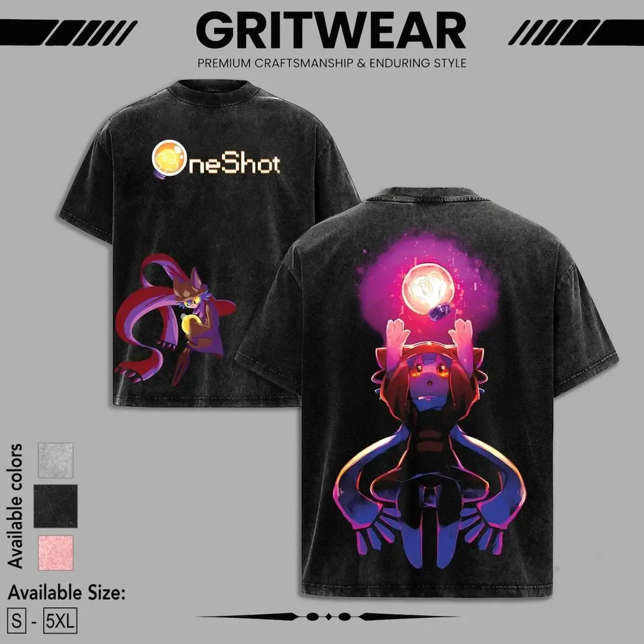 One Shot Game Oversize Washed Cotton Tshirt, Hoodie, Sweatshirt unisex graphic game Menswear streetwear graphic t-shirts, christmas gift idea 5H7