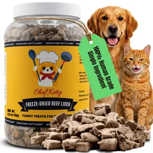 Freeze Dried Beef Liver Pet Treats | Single-Ingredient, Raw, Grain-Free | High-Protein Dog & Cat Food Toppers, USA-Inspected & Tested