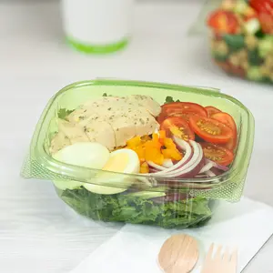 Karat Earth 32oz PLA Hinged Deli Container, Green - 200 pcs