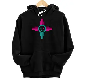 New Mexico Zia Monster Pink and Teal Hoodie, Sweatshirt, T-Shirt