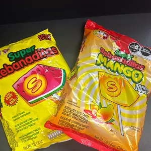 Super Rebanaditas  - Watermelon or Mango  Lollipops Tangy Snack Candy Sweet Bonbon 20pc