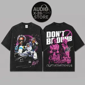 [X-26] Don't Be Dumb Merch Graphic High-Quality Acid Washed Cotton T-Shirt, Asap Mob Fan Graphic Tee, Don't Be Dumb Album Merch Streetwear Graphic Shirt, Gift for Hip-hop Fans