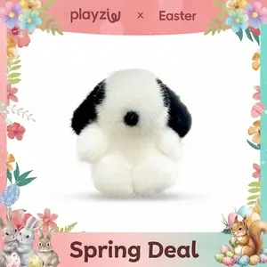 Puffy Shop Handmade Plush Cute Puppy Bag Charm Pendant Keychain   charms Soft holiday gift Handmade Pom Pom Keychain