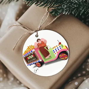 Christmas Ornaments Sugar Rush Wreck It Ralph Sugar Rush Dellivery Acrylic X-Mas Family New Year Holiday Decor Tree Circle