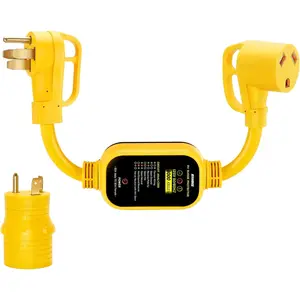 50 Amp to 30 Amp RV Adapter with Surge Protection, 8000 Joules with 30 Amp to 50 Amp Adapter Plug, Circuit Analyzer Surge Protector for Camper Travel Trailer