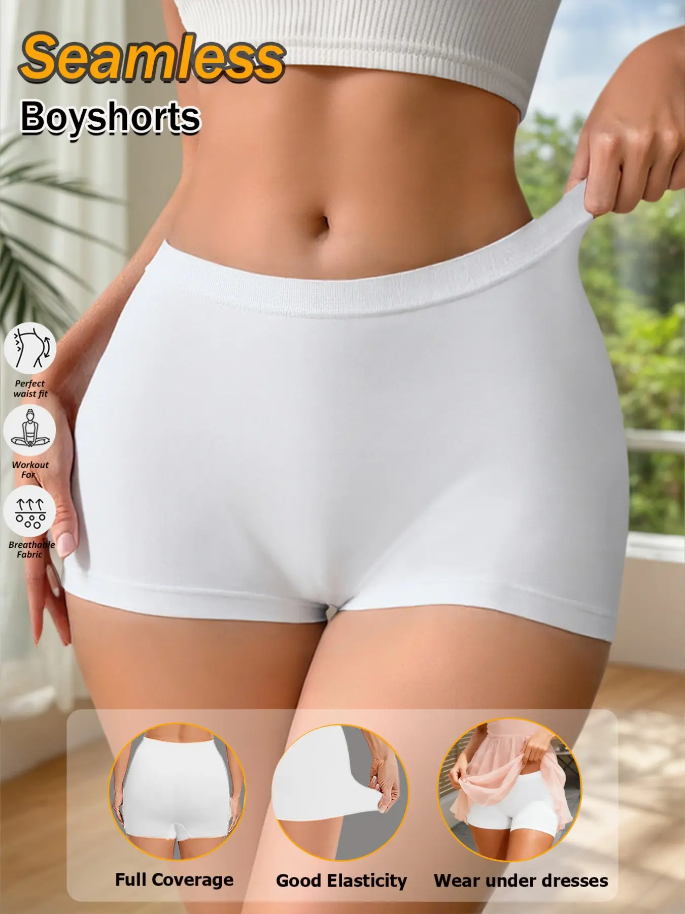 Women's Low-Rise Seamless Hipster Panties Knitted Stretch Underwear Comfortable & Sexy Soft & Smooth Lifting & Shaping Minimalist Style Suitable For Wearing With Dresses In Summer Seamless Knickers