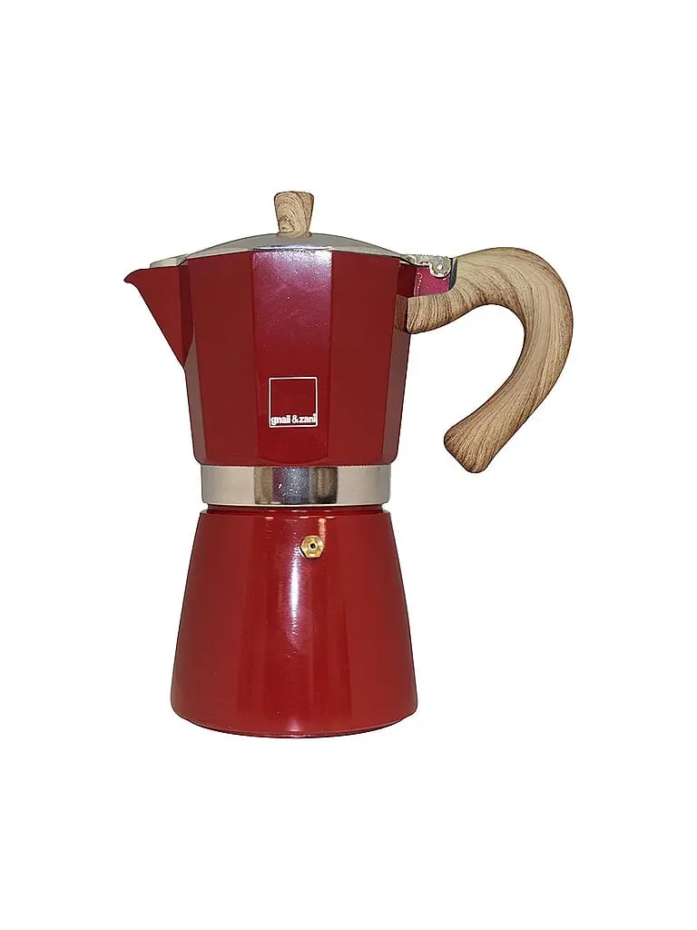 Gnali & Zani V703-6 6 Cup Espresso Maker with Induction Bottom, Red