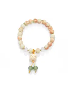 Dopamine Glass Beaded Lion Dance Bracelet for Women Summer Fresh Candy Color Friendship Bangle Stylish Cute Minimalist Hand Jewelry Gift for Girls Teens