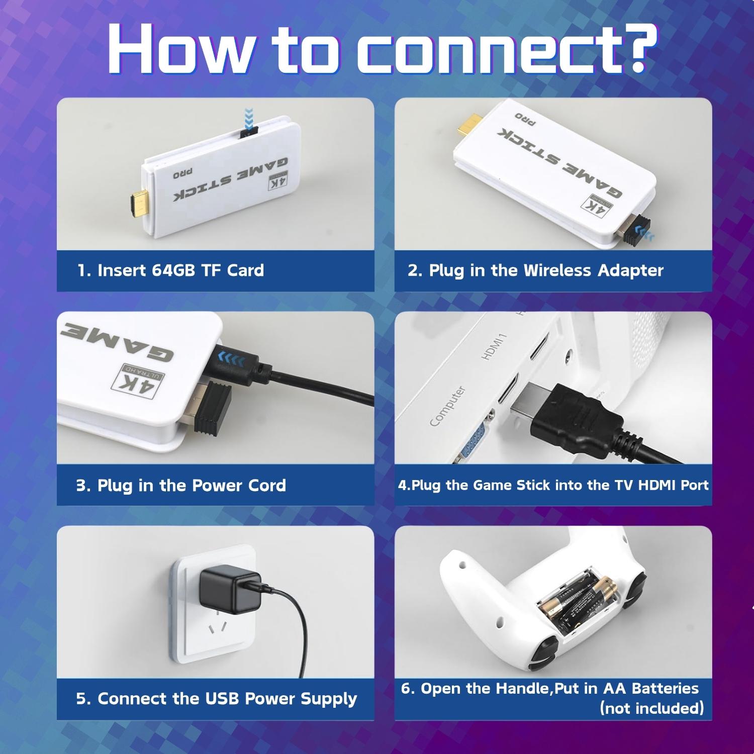 2026 Upgraded Retro Gaming Console, Retro Game Stick Pro With 20,000+ Retro Games, HDMI Output, Plug and Play, Including 23 Emulators & Two 2.4Ghz Wireless Controller, 64G TF Card, Gaming Console