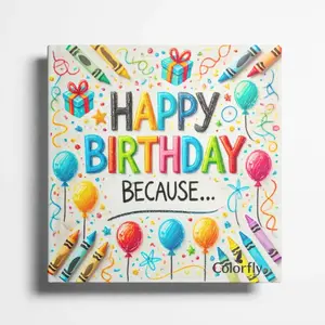 Happy Birthday Because: A Fill-in-the-Blank Book with Prompts for Sharing Birthday Wishes, Memories & Drawings