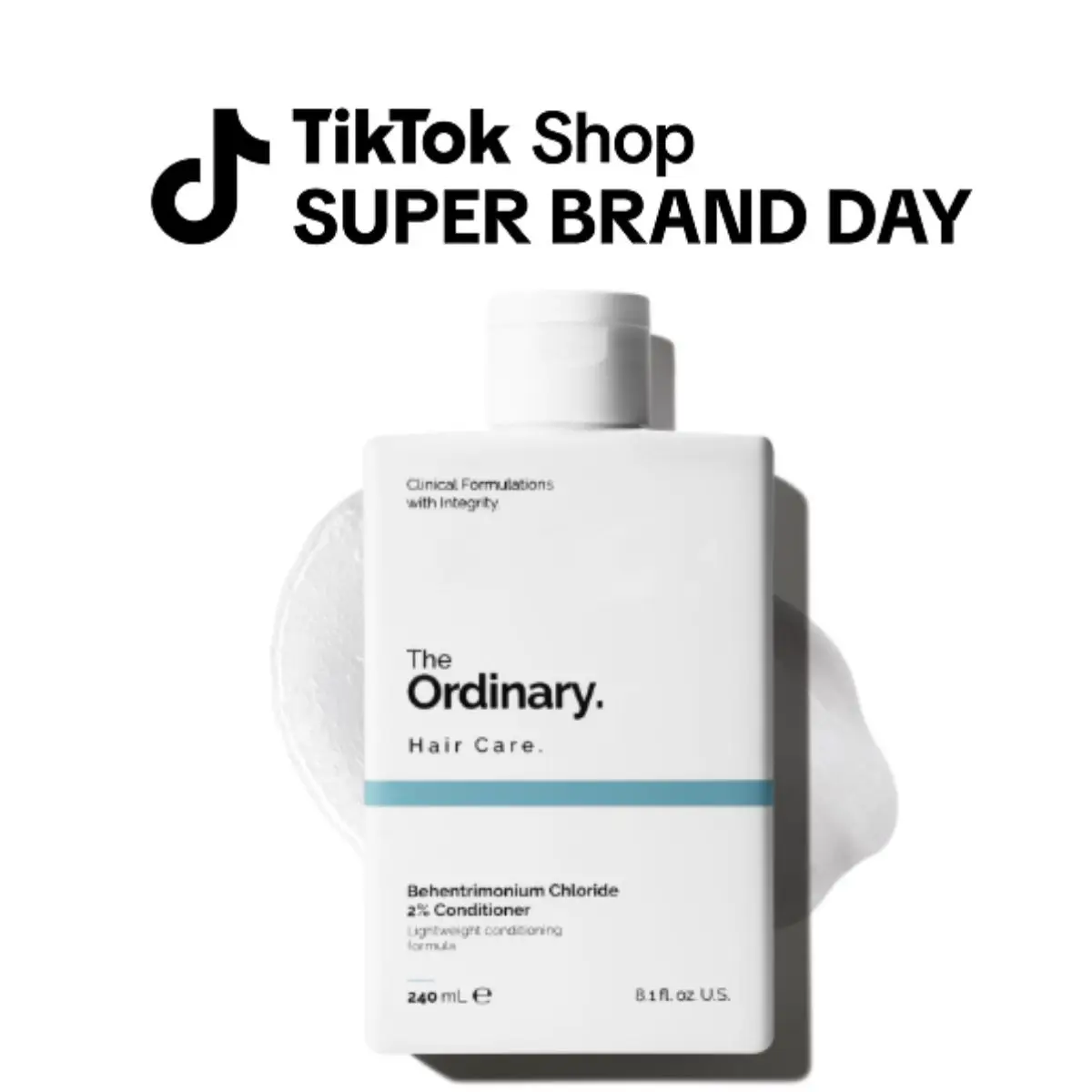 The Ordinary Behentrimonium Chloride 2% Conditioner, Lightweight Fragrance-Free Conditioner for All Hair Types, 8.1 Fl Oz
