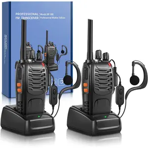 Walkie Talkies Pack of 2, Walkie Talkies Long Range for Adults with Rechargeable , Two Way Radios with LED Light Earpieces and Chargers, 16 Channels, Supports VOX Function