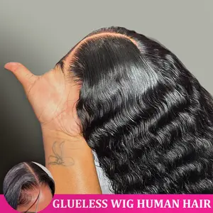 Bling Hair Glueless Wig Human Hair Deep Wave 6x4 5x5 Pre Cut Lace Wig Human Hair Ready To Wear Lace Closure Wigs for Women 13x4 13x6 Transparent Lace Front Wig