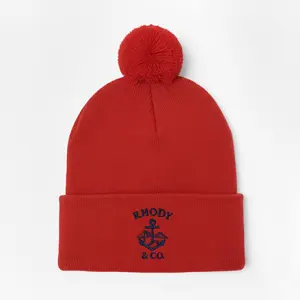 Rhody and Co. Pom Pom Beanie - Red and Navy