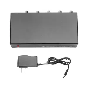 Audio Splitter 1 in 4 Out RCA L/R Aux Stereo Audio Splitter 1X4 Audio Distributor for PC DVD Speaker Splitte, US Plug