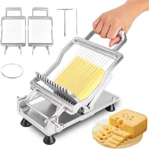 Commercial Cheese Slicer With Wire1 cm & 2 cm Cheese Cutter Butter Cutting Board Machine Aluminum Alloy Commercial Cheese Slicer with 316 Stainless Steel Wire Kitchen Cooking Baking Tool