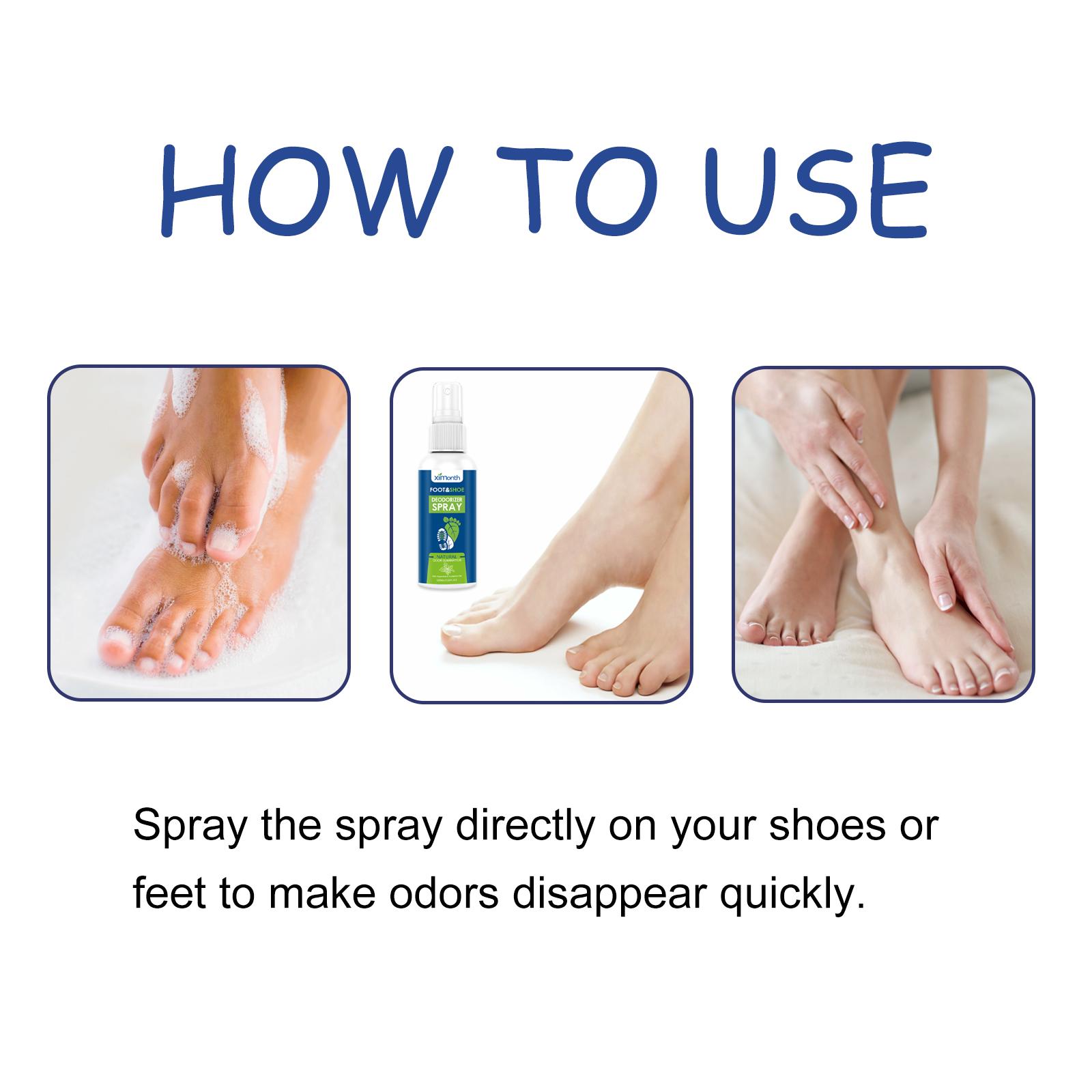 Foot Deodorant Spray, Foot Care for Sweat & Odor, Refresh & Dry Comfort, Daily Foot Freshening Care