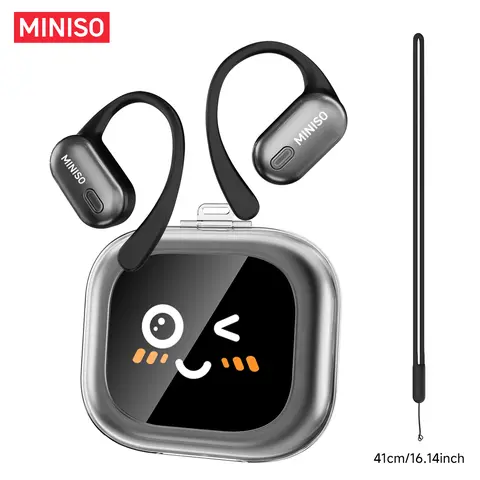 MINISO Wireless Bluetooth Headset M101 - Sports & Travel Earphones with Microphone, LED Battery Display, Hi‑Fi 50Hz-20kHz 45mm Drivers, IPX5 Water Resistant, Built-in Remote, 10m Range, 800mAh Battery