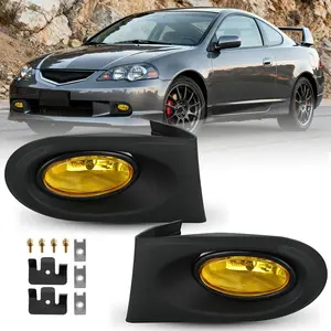 Nilight Fog Lights Assembly Compatible with 2002 2003 2004 Acura RSX Left Driver and Right Passenger Side Amber Lens w/H11 12V 55W Bulbs