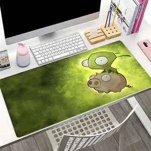 Green Alien Pig XXL Gaming Pad, Retro Cartoon Big Desk Mat with Anti-Slip Backing, Large Keyboard Pad for Gamers & Workers, Aesthetic Desk Decor Gift