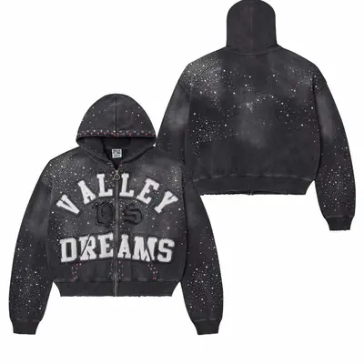 Rhinestone Hoodie Zip Up Men TikTok Shop