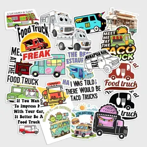 Sticker Pack 20 pcs Food Truck Stickers, Street Food Business Vinyl Decals
