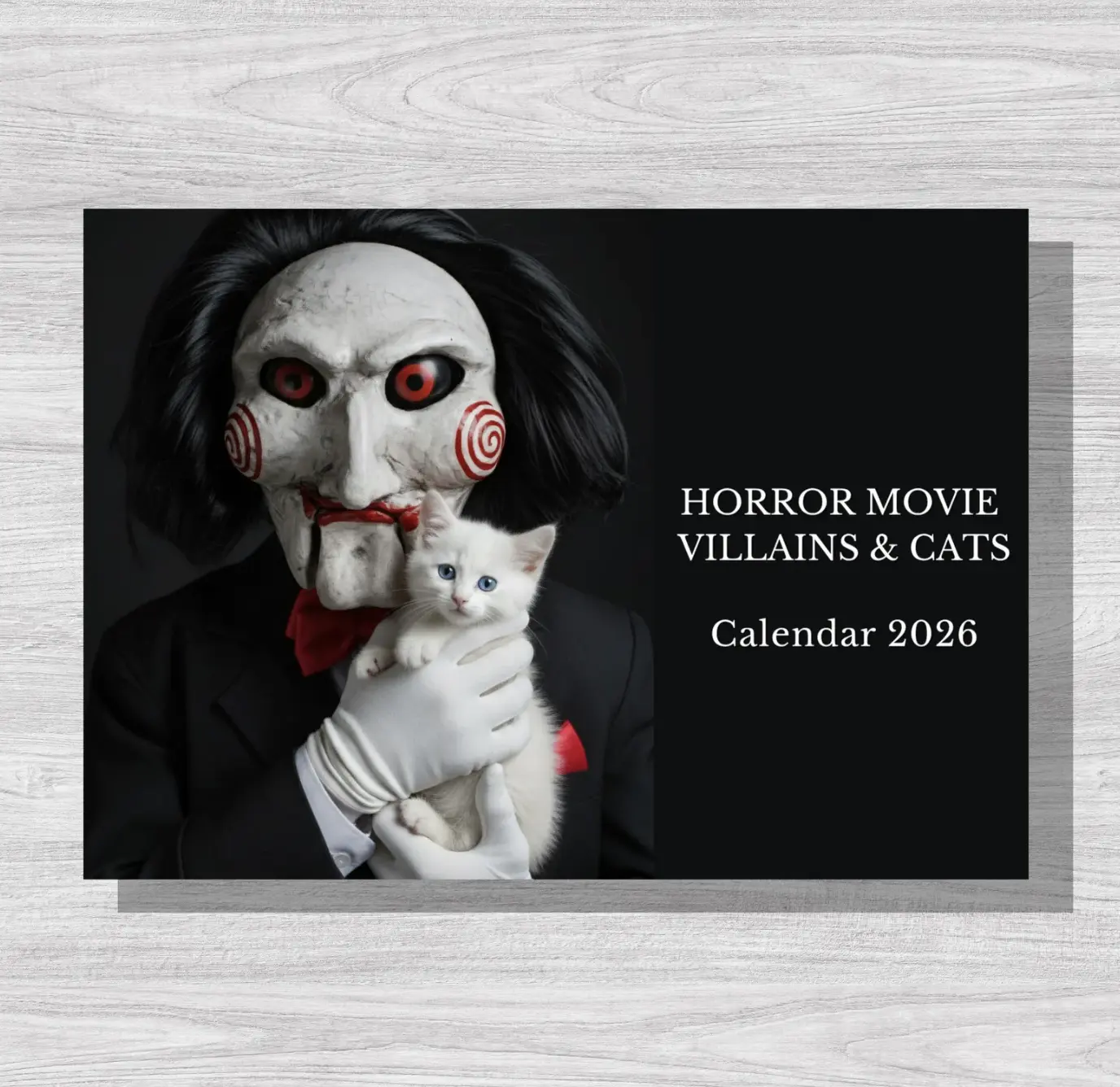 Horror Movie Villains and Cats 2026 Calendar