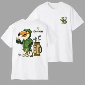Guinness Golf T-Shirt Toucan Beer Graphic Tee for Men and Women, St. Patrick’s Day Irish Beer Shirt, Funny Pub Vibes Unisex Tee, Casual Streetwear Outfit, Gift for Beer Lovers, Gift for Dad, Casual Streetwear Unisex Top