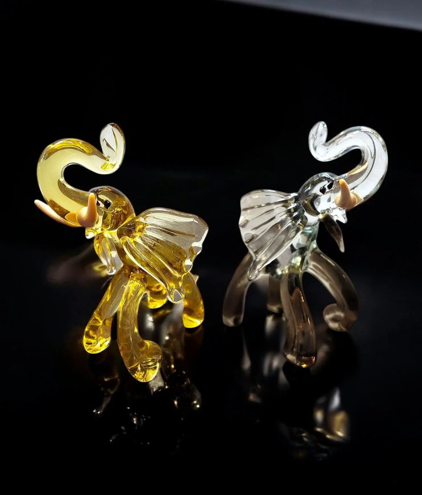 Glass Elephant Figurine, Collectible Glass Elephant, Murano Quality Gift At A Fraction Of The Price, Handcrafted In Ukraine