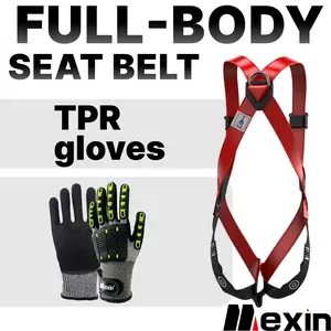 Mexin LBST-01+QS035 Five point safety rope+protective gloves