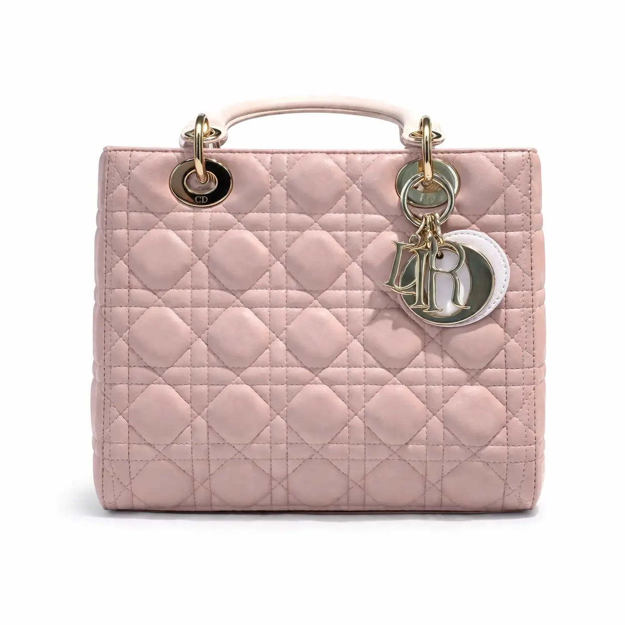 Pre-owned Dior Dior Lady Dior Lambskin Shoulder Bags Lady Lambskin BJ110210408 Medium Size