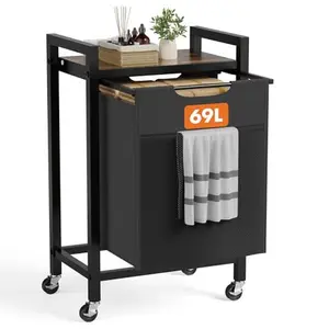 3-in-1 Rolling Laundry Sorter Hamper: Large 69L Capacity, Removable Bags & Easy-Glide Wheels – Freestanding Clothes Organizer for Bathroom, Laundry Room