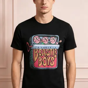 "B.Boys Sardine Can Record Tote" Graphic T-Shirt - 90's Retro Music Culture Statement Top - Classic Hip-Hop Aesthetic Apparel - Comfortable Short Sleeve Graphic Shirt - Unique Professional Detail Crew Neck Tee